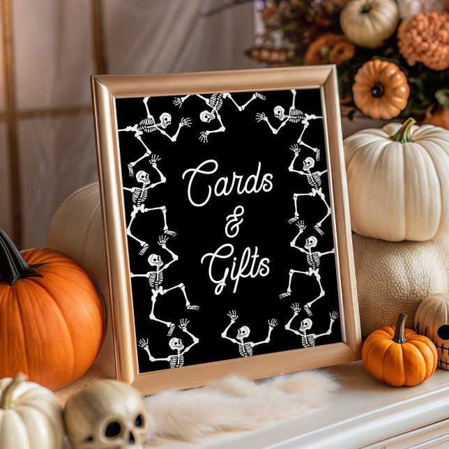 Poster Panneau Baby shower Skeletons éffrayants Cartes et (Créateur téléchargé)
