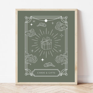 Poster Panneau Baby shower Tarot céleste Cartes et cadeau