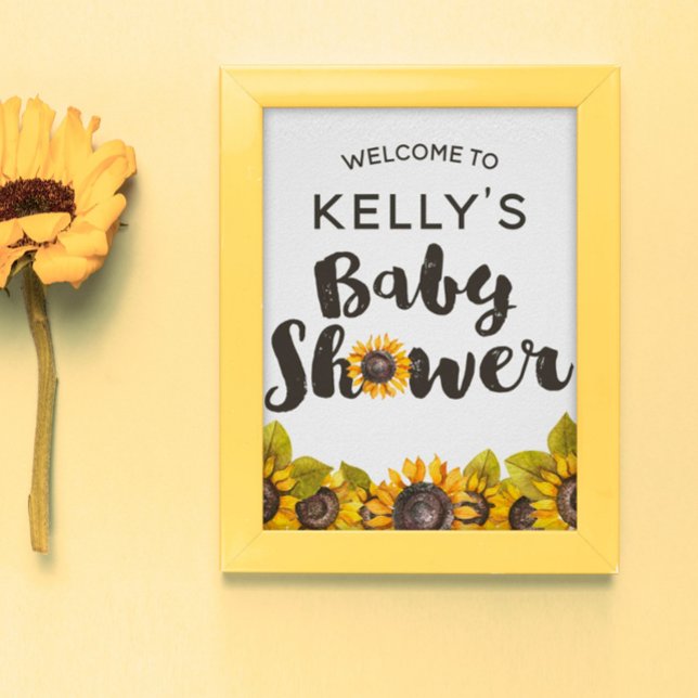 Poster Panneau Baby shower tournesol (Créateur téléchargé)