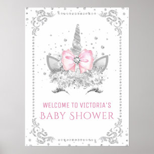 Poster Panneau Baby shower Unicorne