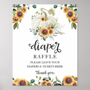 Poster Panneau baby shower Vert Diaper Raffle Jeu