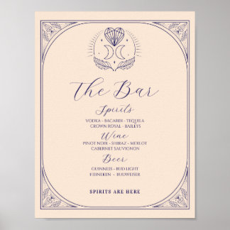 Poster Panneau Bar Tarot Signer Mariage Réception Étoiles