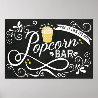 Poster Panneau barre Popcorn