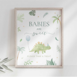 Poster Panneau Bébés Dinosaures sont Sucrés Prenez une Fr