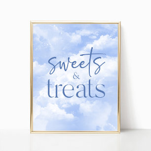Poster Panneau Bleu nuages brillants Douceurs & Traitemen