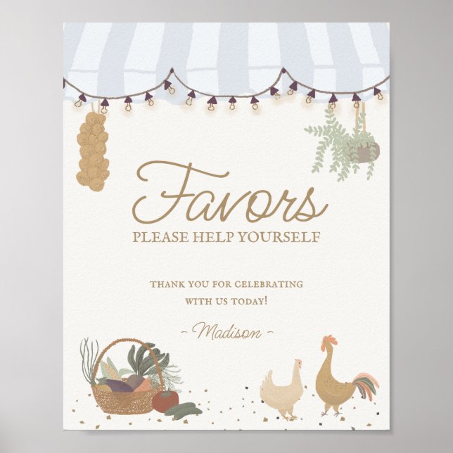 Poster Panneau Blue Farmers Market Farm Fraîches Faveurs (Devant)