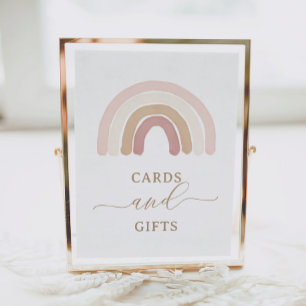 Poster Panneau Boho Arc-en-ciel Cartes et Cadeaux