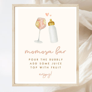 Poster Panneau Boho Baby shower Momosa