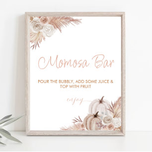 Poster Panneau Boho Citrouille Baby shower Momosa Bar