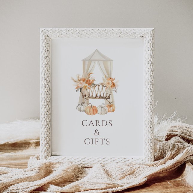 Poster Panneau Boho Fall Floral Baby showers Cartes et Ca (Créateur téléchargé)