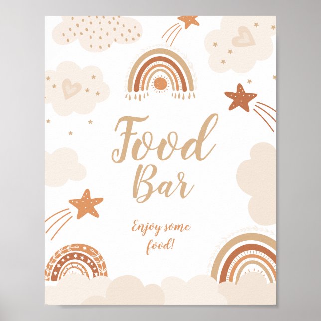 Poster Panneau Boho Rainbow Food Bar (Devant)