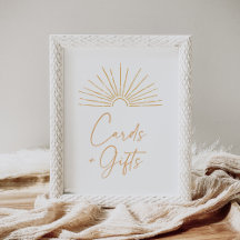 Panneau Boho Sunshine Baby shower Cartes et cadeau