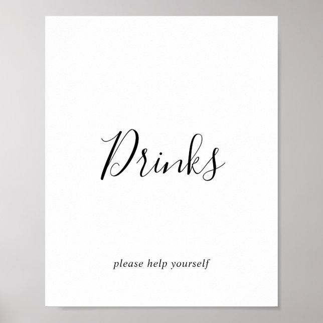 Poster Panneau boisson minimaliste (Devant)