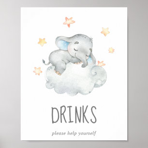 Poster Panneau Boy Baby shower Little Elephant Boy Boy