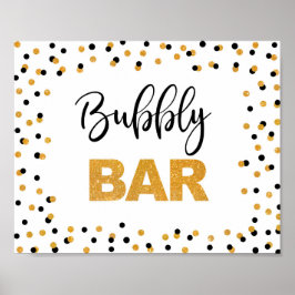 Poster Panneau Bubbly Bar Party Black and Gold Parties sc