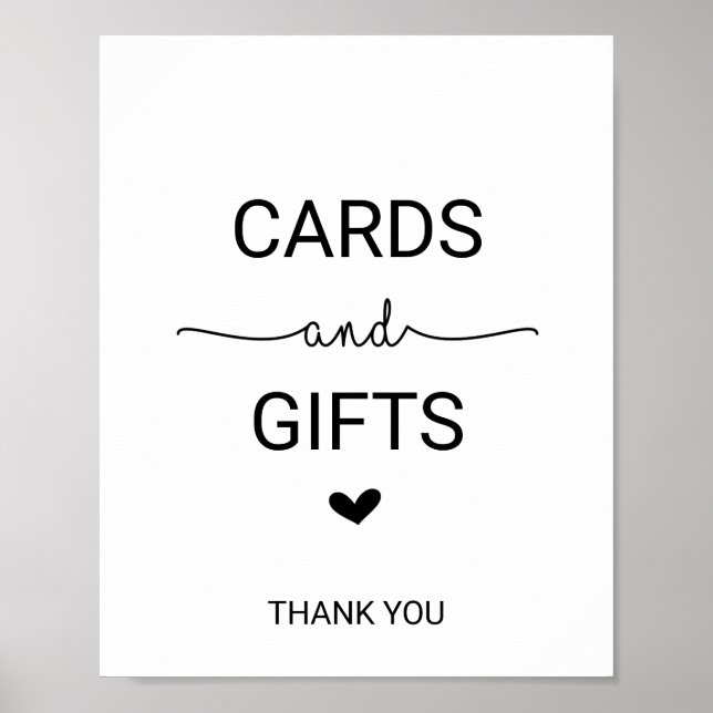 Poster Panneau Cadeaux et Cartes Cœurs d'Amour (Devant)