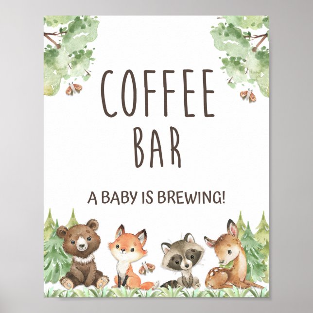 Poster Panneau Café Bar un bébé brasse Bois Animaux (Devant)