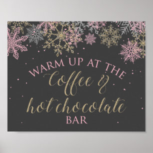 Poster Panneau Café et Chocolat Chaud Winter Onederland