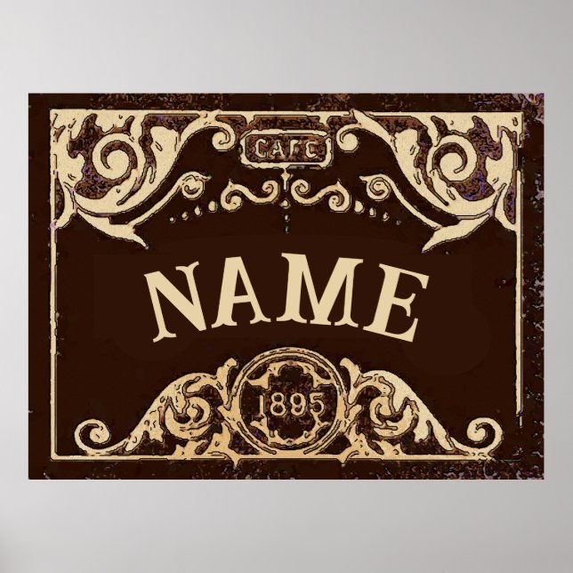 Poster Panneau café Vienne Vintage (Devant)