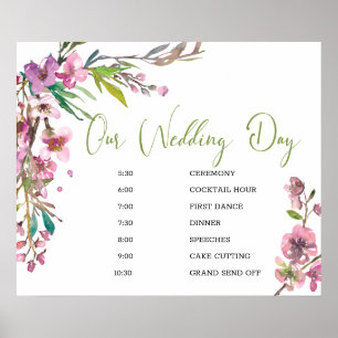 Poster Panneau Calendrier des Mariages floraux en fleurs