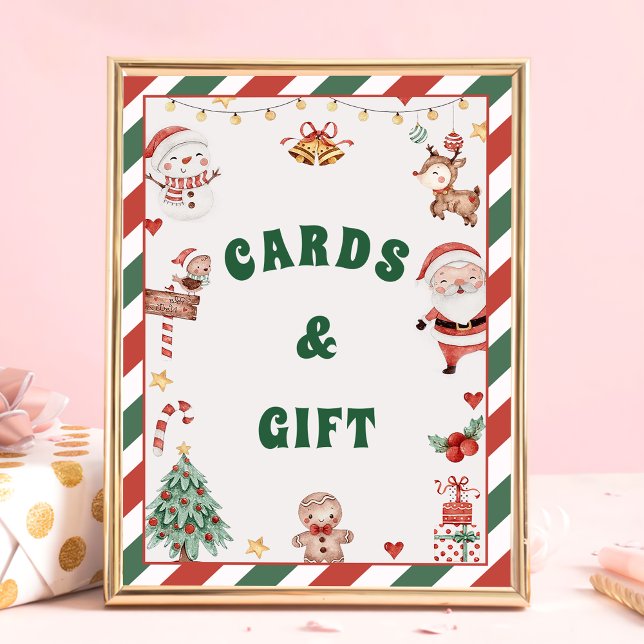 Poster Panneau "Cartes & Cadeaux" Père Noël (Créateur téléchargé)