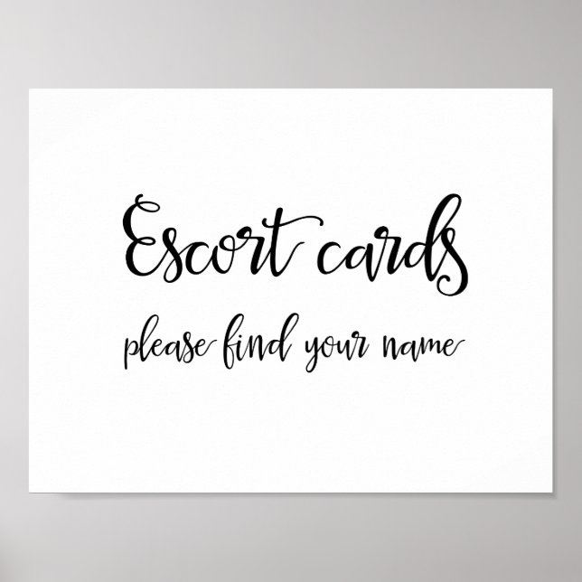 Poster Panneau Cartes d'escorte mariage | Calligraphie (Devant)