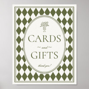 Poster Panneau Cartes et Cadeaux à carreaux Harlequin Ver