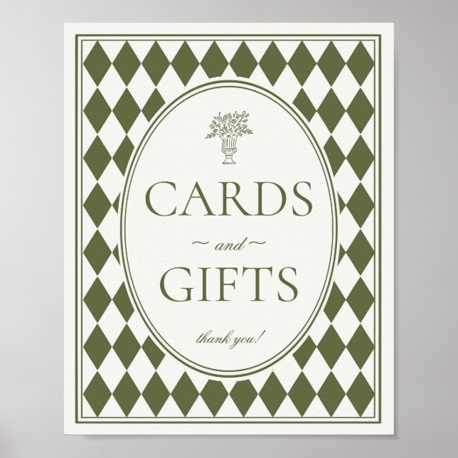 Poster Panneau Cartes et Cadeaux à carreaux Harlequin Ver (Devant)