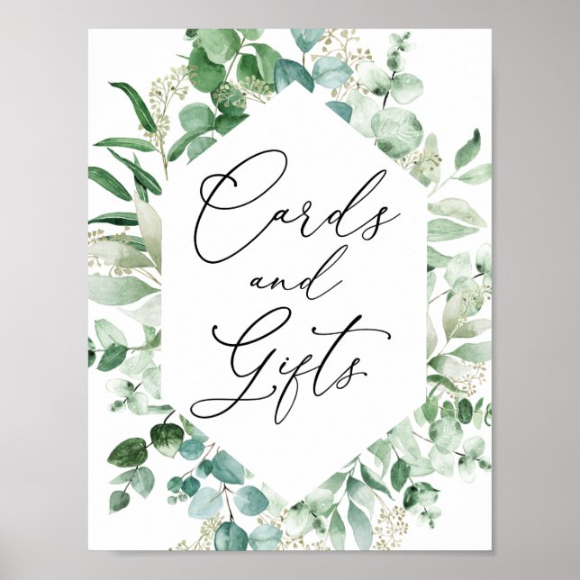 Poster Panneau Cartes et Cadeaux Eucalyptus et Verdure (Devant)