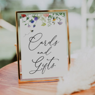 Poster Panneau Cartes et Cadeaux Fleurs Sauvages et Abeil