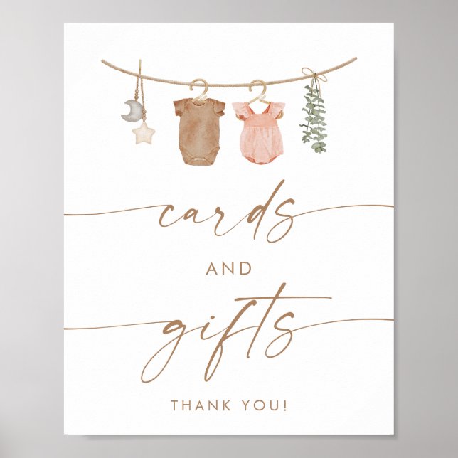 Poster Panneau Cartes et cadeaux | Révélation de genre Bo (Devant)