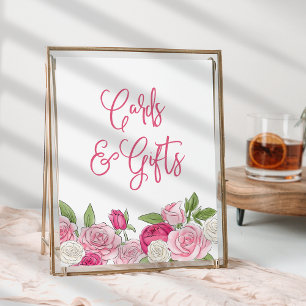 Poster Panneau Cartes et cadeaux Rosé