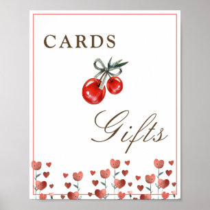 Poster Panneau Cerise Et Cartes Cartes Cartes Et Cadeaux
