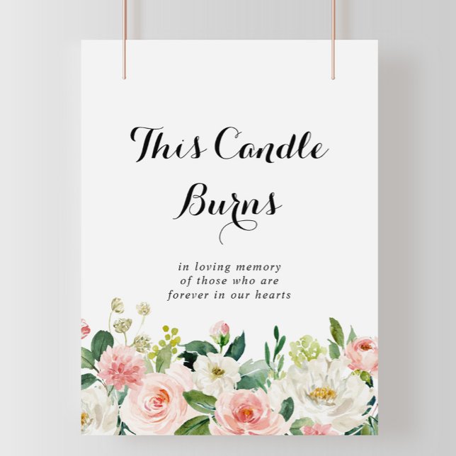 Poster Panneau 'Cette bougie brûle feuillage vert floral  (Créateur téléchargé)