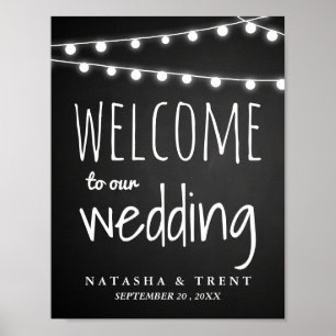 Poster Panneau Chaleur Chaîne De Lumières Panneau Mariage