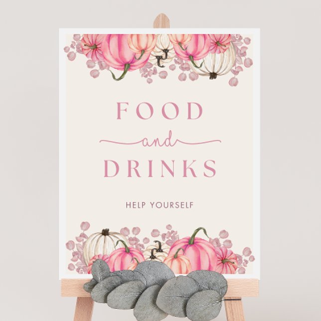 Poster Panneau citrouille Baby shower Aliments et boisson (Créateur téléchargé)
