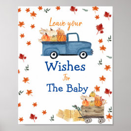 Poster Panneau citrouille Baby shower de camion pour bébé