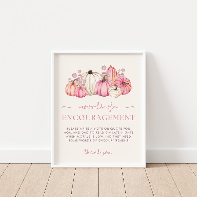 Poster Panneau citrouille Baby shower Mots d'encouragemen (Créateur téléchargé)