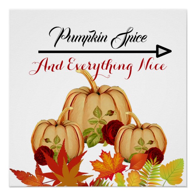 Poster Panneau Citrouille d'automne Farmhouse Organic Har (Devant)