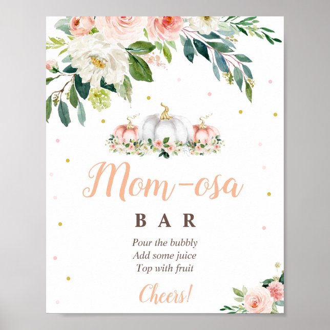 Poster Panneau citrouille Rouge Rose Et Or Maman-Osa Bar (Devant)