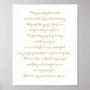 Poster Panneau commémoratif de mariage personnalisé Or