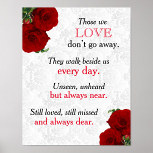 Poster Panneau commémoratif - Mariage de la rose rouge fo