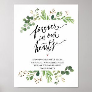 Poster Panneau commémoratif Rustique À jamais dans nos cœ