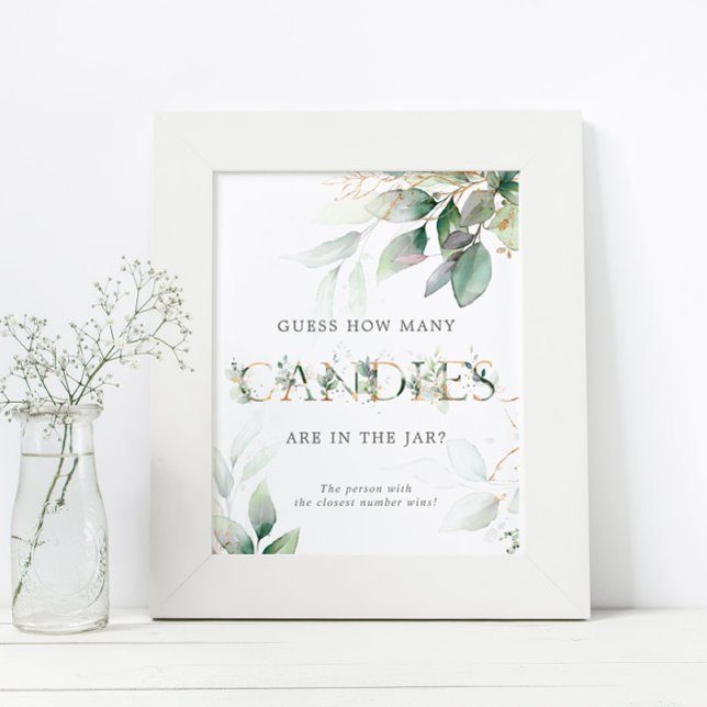 Poster Panneau Comptage Bonbons Eucalyptus Vert (Créateur téléchargé)