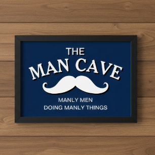 Poster Panneau customisé Blue Funny Man Cave