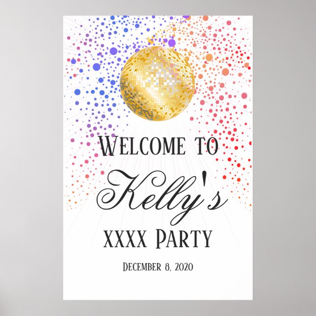 Poster panneau d'accueil disco (Devant)