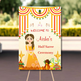 Poster Panneau d'accueil Half Saree Sari Demi-Sari
