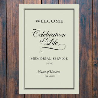 Poster Panneau d'accueil pour Memorial Service