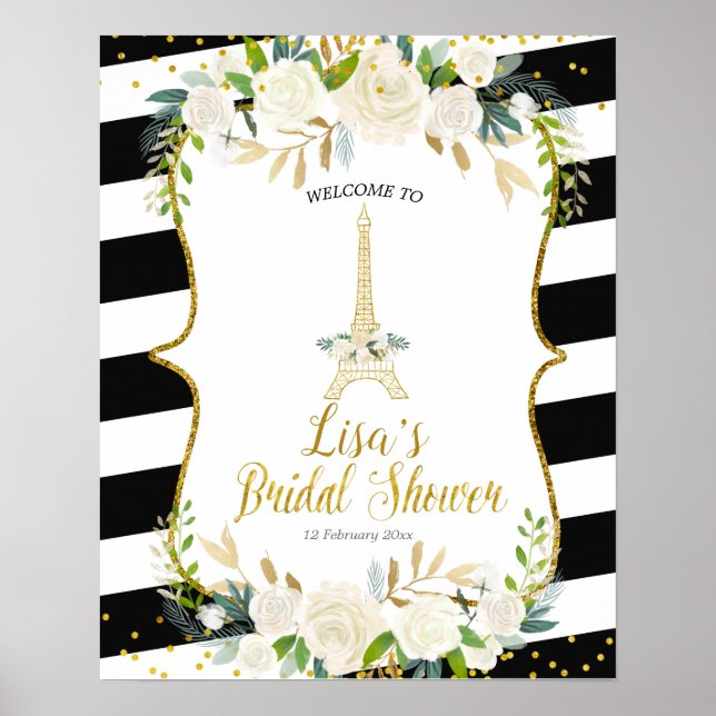 Poster Panneau d'accueil romantique à fleurs blanches de  (Devant)