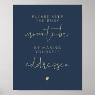Poster Panneau d'adresse de l'enveloppe CAITLIN Navy & Go